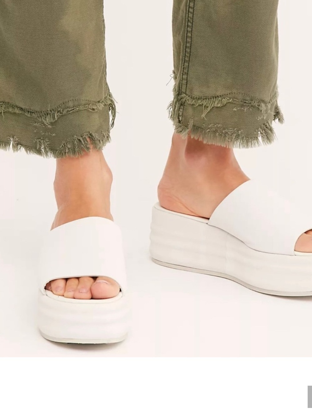 Free People | Harbor leather upper flatform sandal in Vanilla